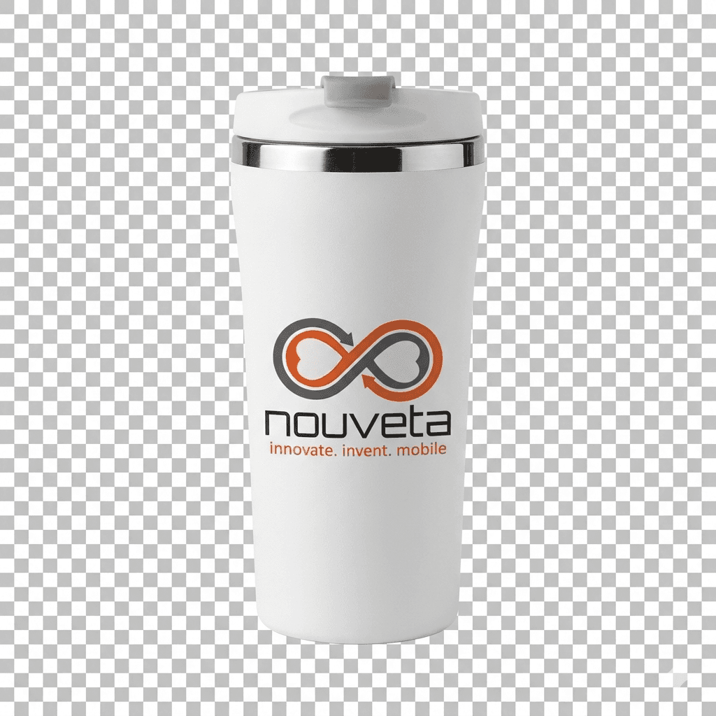 Sample branded travel mug application.