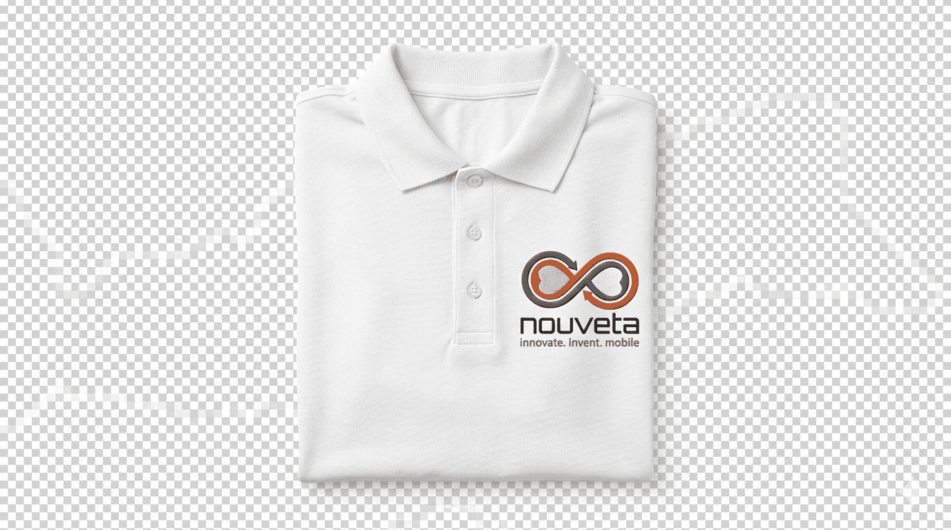 Sample paired branded polo applications.